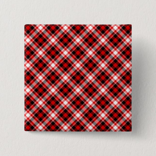 Plaid Checks Fabric Texture Pattern-68767 15 Cm Square Badge (Front)