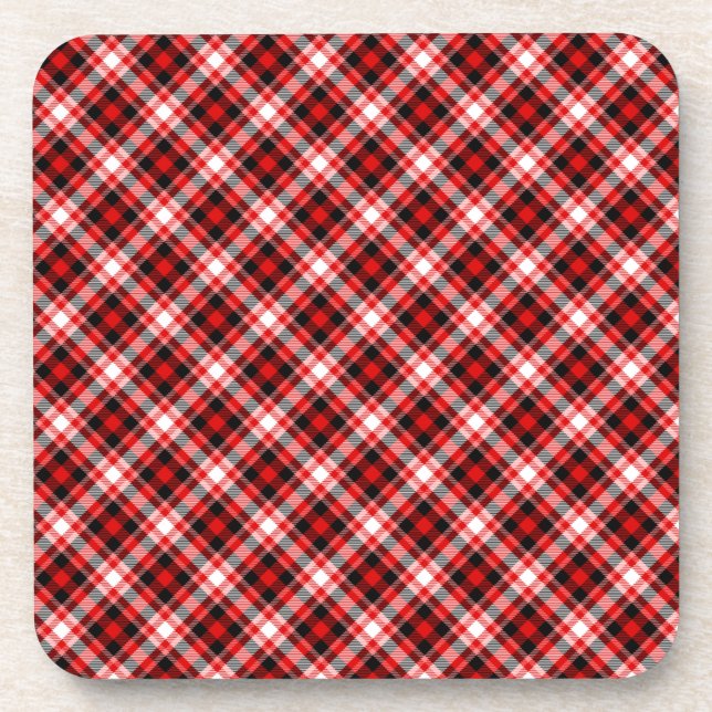 Plaid Checks Fabric Texture Pattern-68767 Coaster (Front)