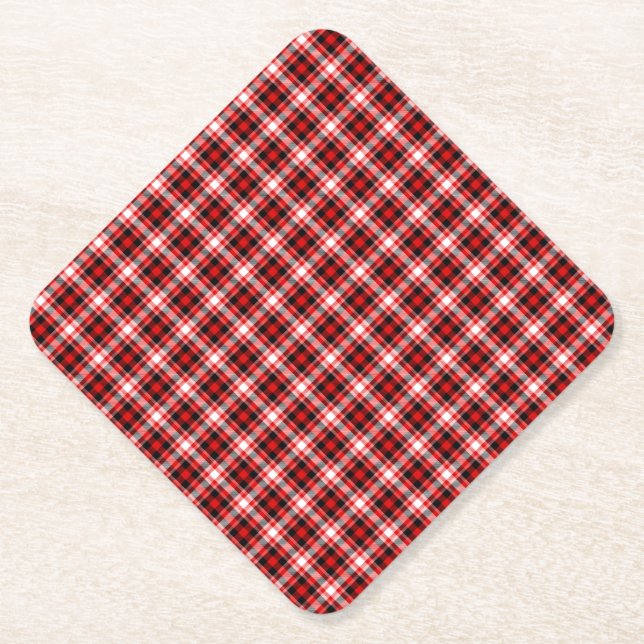 Plaid Checks Fabric Texture Pattern-68767 Paper Coaster (Front)