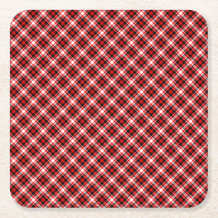 Plaid Checks Fabric Texture Pattern-68767 Square Paper Coaster