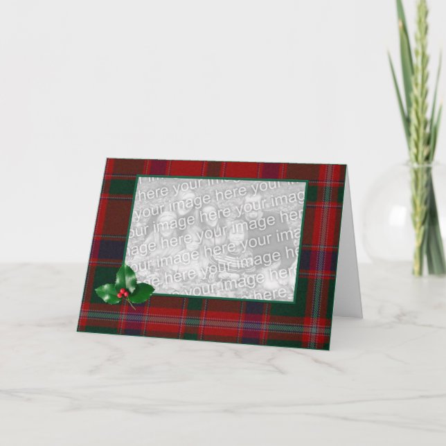 Plaid Chrismtas Photo Greeting Card (Front)