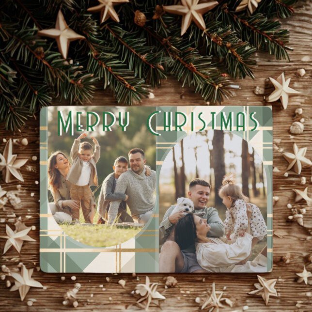 Plaid Christmas Card Arch Design Elegant Holiday  (Creator Uploaded)
