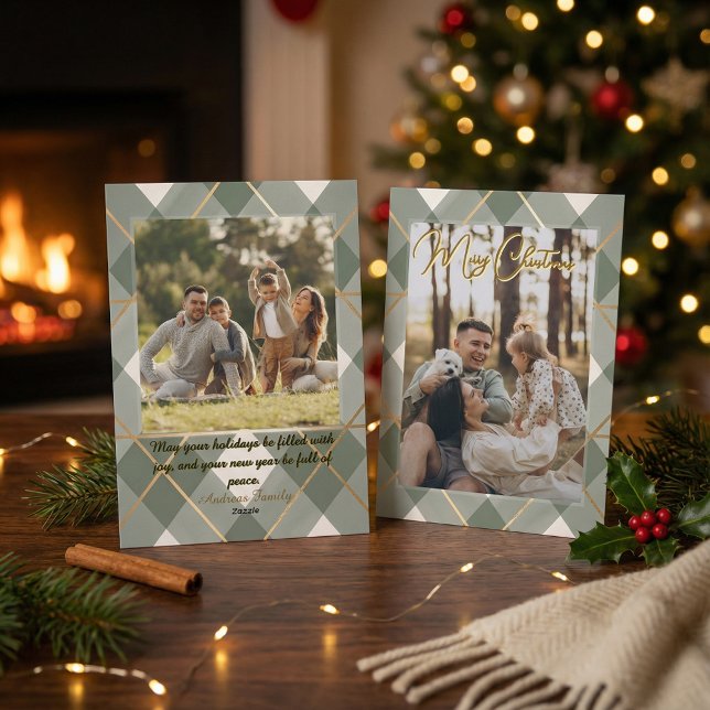 Plaid Christmas Card Elegant Holiday Greeting (Creator Uploaded)