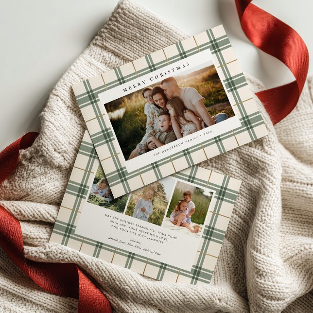 Plaid Christmas Card with Photo (Creator Uploaded)