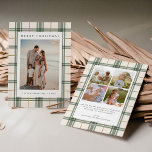 Plaid Christmas Card with Photo<br><div class="desc">This double-sided Christmas Card features a beautiful green plaid design with faux gold stripes. Elegant,  classic,  and modern,  and will definitely make a statement! Easily customise it by clicking "Personalise this design".</div>