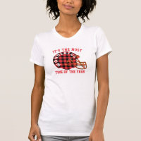 Plaid Christmas Football Girlfriend Tee, Custom 