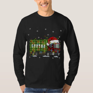 Plaid Christmas Garbage Truck Pyjamas T-Shirt