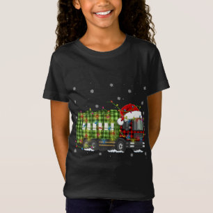 Plaid Christmas Garbage Truck Pyjamas T-Shirt