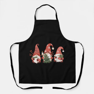 Plaid Christmas Gnomes Santa Funny Merry Christmas Apron