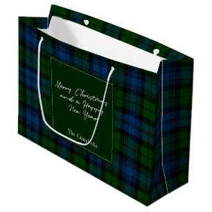 Plaid Christmas Holidays Campbell Military Tartan Large Gift Bag