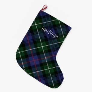 Plaid Christmas Holidays MacKenzie Tartan Large Christmas Stocking