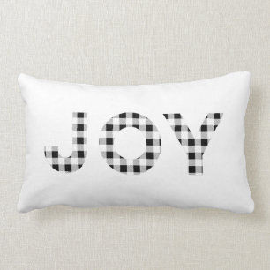 Plaid Christmas Joy Throw Pillow