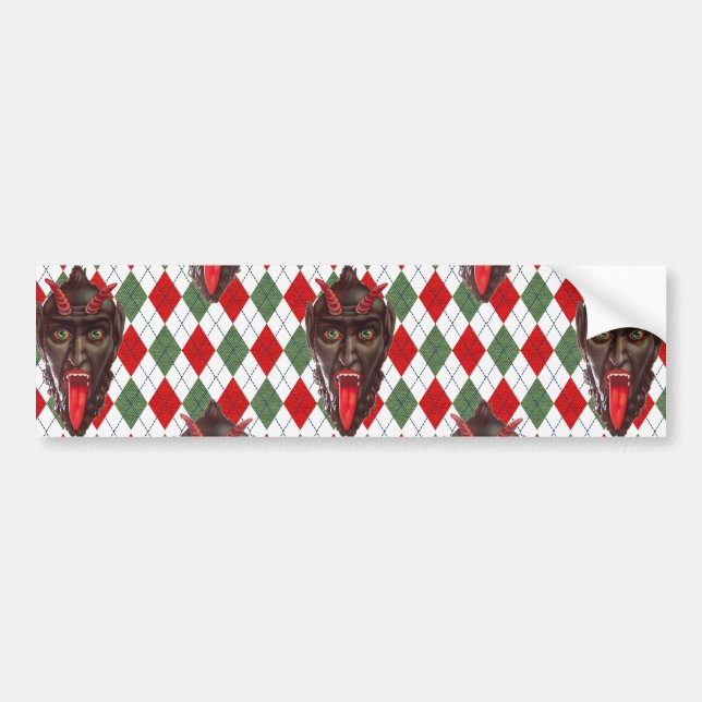 plaid christmas krampus bumper sticker (Front)