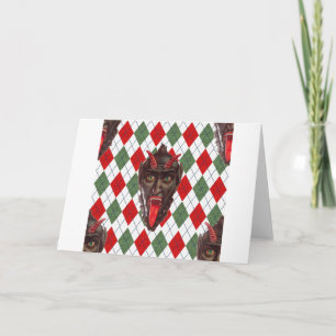 plaid christmas krampus holiday card