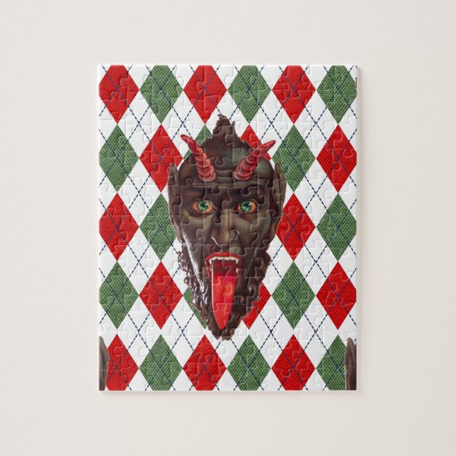 plaid christmas krampus jigsaw puzzle (Vertical)