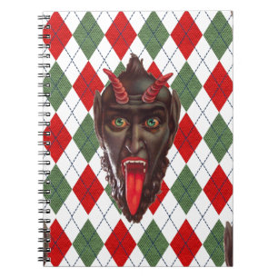 plaid christmas krampus spiral notebook