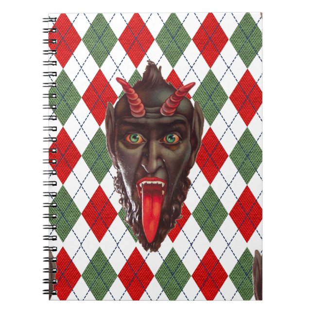 plaid christmas krampus spiral notebook (Front)