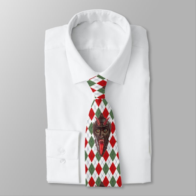 plaid christmas krampus tie (Tied)