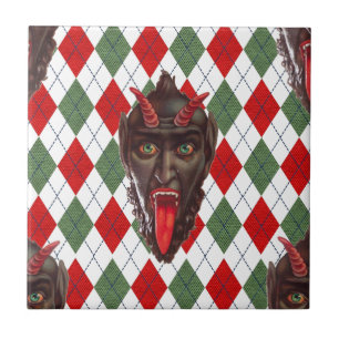plaid christmas krampus tile
