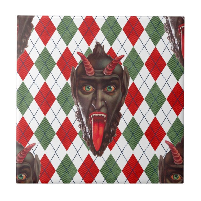 plaid christmas krampus tile (Front)