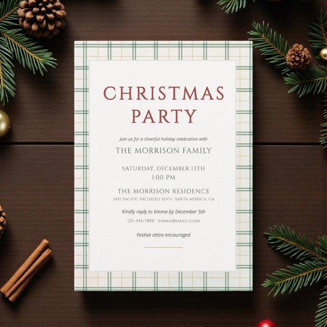 Plaid Christmas Party Invitation (Creator Uploaded)