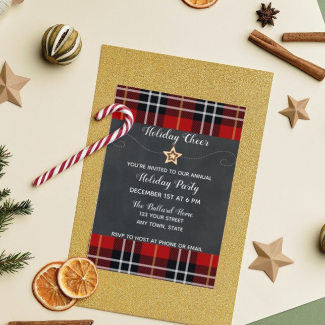 Plaid Christmas Party Invitation (Creator Uploaded)