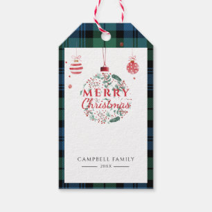 Plaid Christmas Party Rustic Campbell Tartan Gift Tags