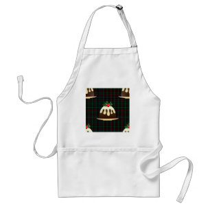 plaid christmas puddings standard apron