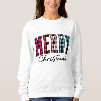 Plaid Christmas Sweatshirt | Women's Multi Colour