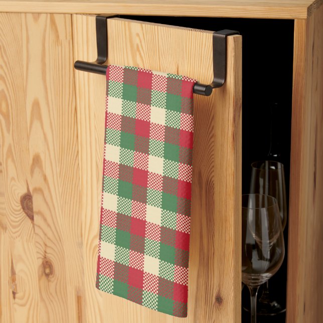 Plaid Christmas Tea Towel (Thirds Fold)
