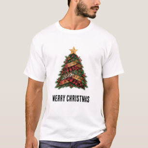 Plaid Christmas Tree Merry Christmas T-Shirt