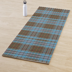 Plaid Clan Anderson Teal Check Tartan Yoga Mat