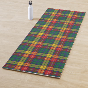 Plaid Clan Buchanan Red Green Yellow Check Tartan Yoga Mat