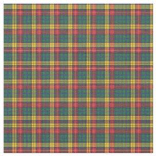 Plaid Clan Buchanan Tartan Green Red Yellow Check Fabric