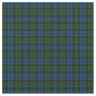 Plaid Clan Campbell Military Tartan Green Black Fabric