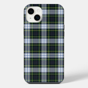Plaid Clan Gordon Green White Rustic Tartan iPhone 14 Plus Case