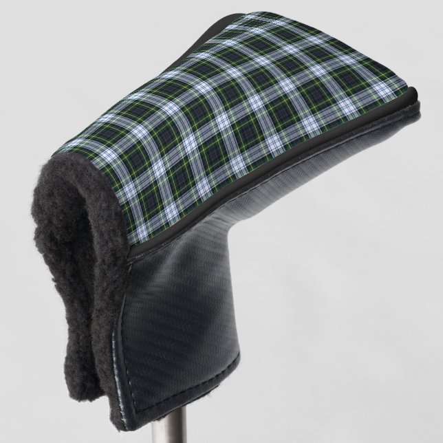Plaid Clan Gordon Tartan Green White Check Golf Head Cover (3/4 Front)