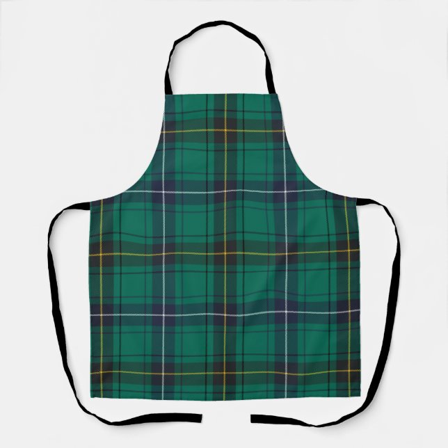 Plaid Clan Henderson Green Check Tartan Apron (Front)