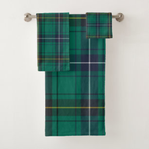 Plaid Clan Henderson Green Check Tartan Bath Towel Set