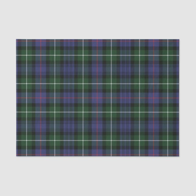 Plaid Clan MacKenzie Green Purple Check Tartan Tissue Paper (Front)