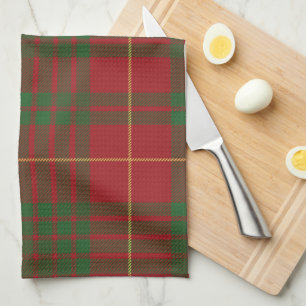 Plaid Clan MacTavish Red Green Check Tartan Tea Towel