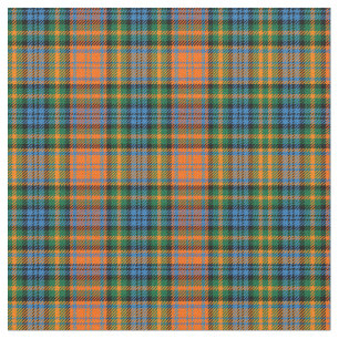 Plaid Clan Murray Tartan Orange Blue Green Check Fabric