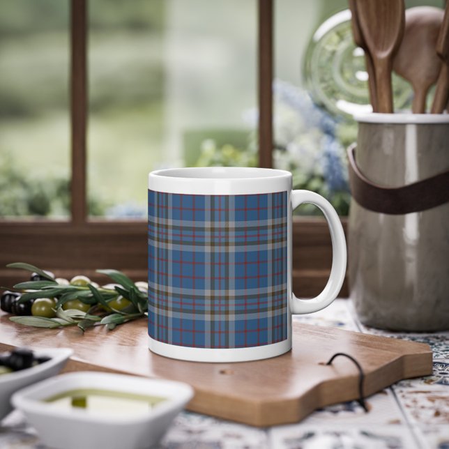Plaid Clan Thompson Tartan Blue Grey Check Coffee Mug (Creator Uploaded)