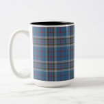 Plaid Clan Thompson Tartan Blue Grey Check Two-Tone Coffee Mug<br><div class="desc">Classic coffee mug featuring the popular traditional clan Thompson Scottish plaid pattern. This classic elegant plaid pattern makes this hot chocolate cup an appreciated gift to every true coffee or tea lover on any special occasion or treat yourself</div>