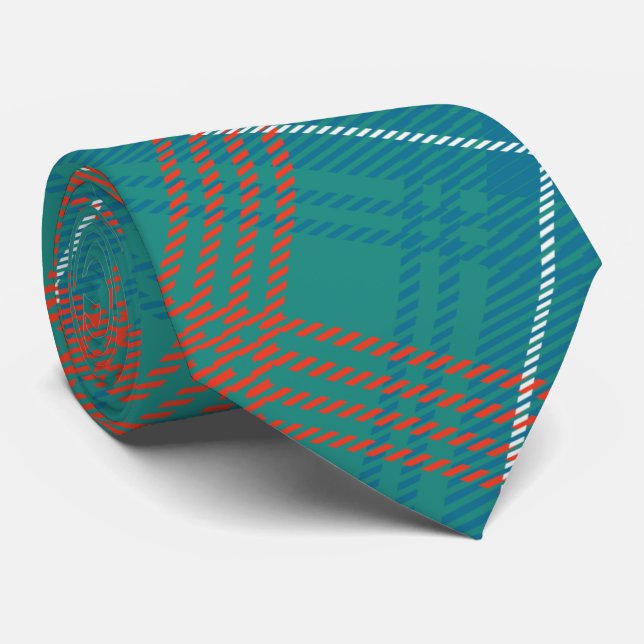 Plaid Clan Wilson Orange Check Tartan Tie (Rolled)