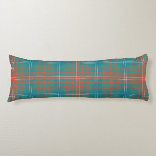 Plaid Clan Wilson Orange Turquoise Check Tartan Body Cushion