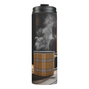 Plaid Coffee Mug Heritage Pattern Autumn Steam Art