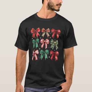 Plaid Coquette Bow Christmas Christmas Family Matc T-Shirt