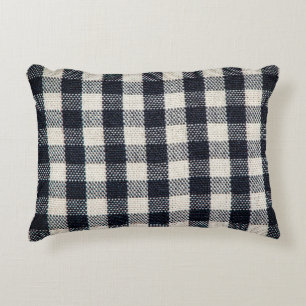 Plaid cotton fabric texture background. decorative cushion