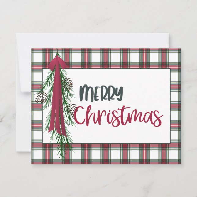 Plaid Custom Merry Christmas Card (Front)